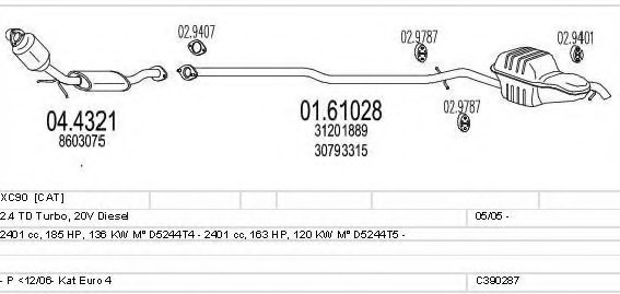 MTS C390287026351 Exhaust System